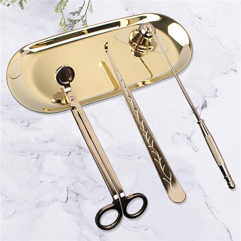 Candle Extinguishing Tool Black Metal Candle Extinguisher Candle Wick Trimming Scissors/hook/candle Tray/candle Nursing Tool