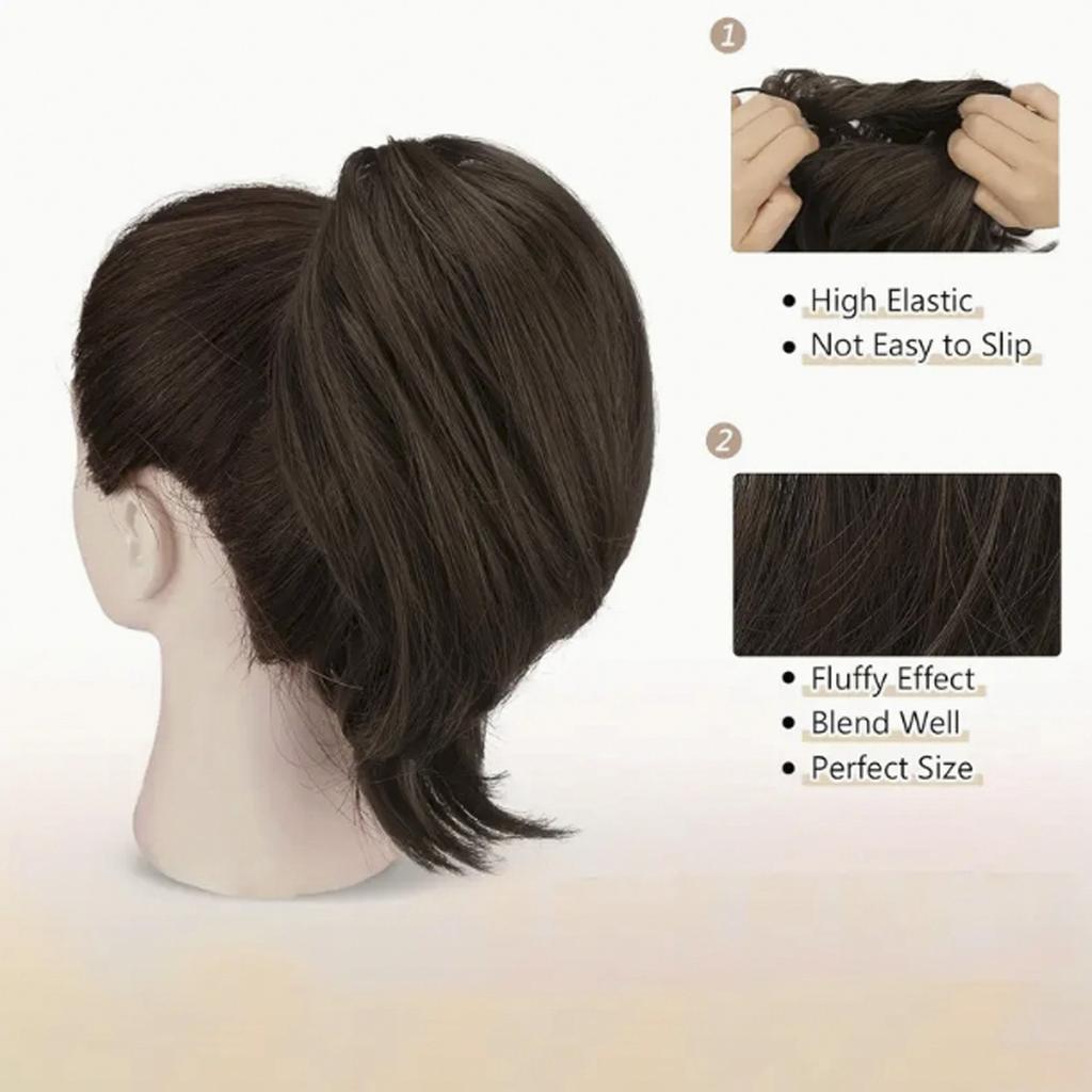 Волосы Пучок Конский Хвост Наращивание Волос Прямой Синтетический Накладной Шиньон Полностью Короткий Конский Хвост Пучок Наращивание Волос Для Женщин Аксессуары Для Волос