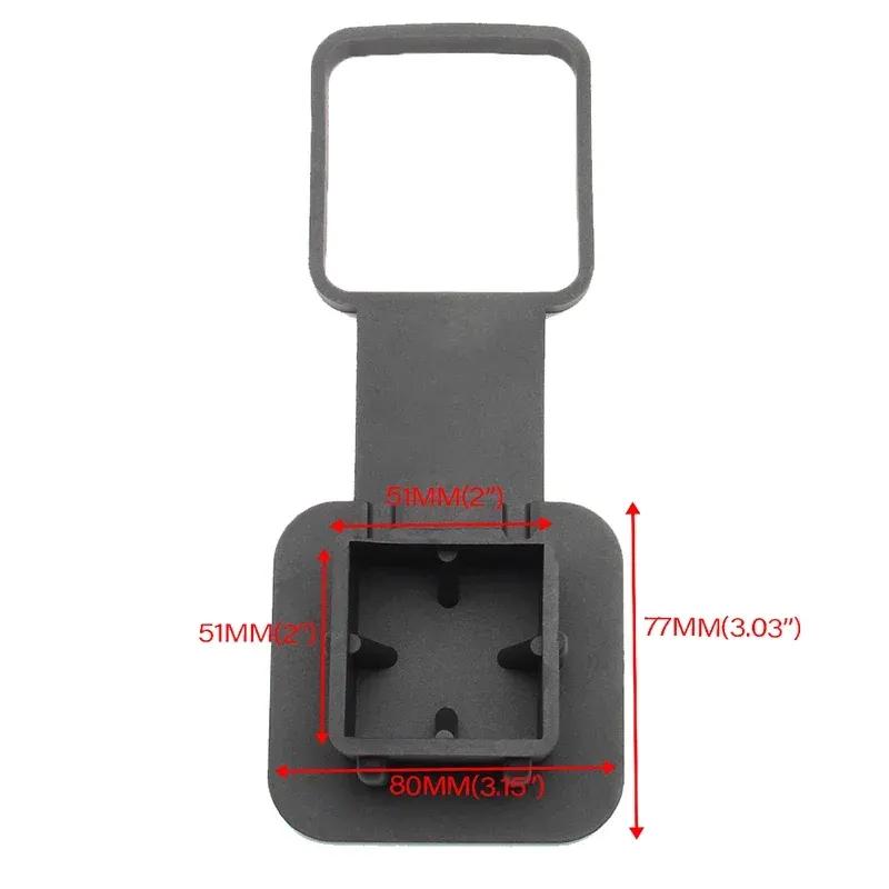 Trailer Hitch 2 Inch Receiver Plug Square Dust Cap Cover 50mm Tube Tow Hook Car SUV Truck Accessories Parts Heavy Duty Black