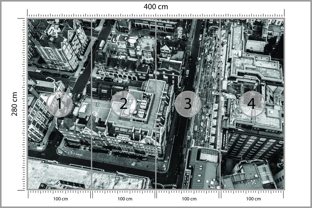 Фотообои Лондон Черно-белый гладкий винил 400x280