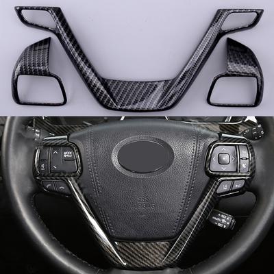 1 Комплект Стиль Углеродного Волокна Отделка Рамки Рулевого Колеса Подходит Для Toyota Highlander Kluger 2014 2015 2016 2017 2018