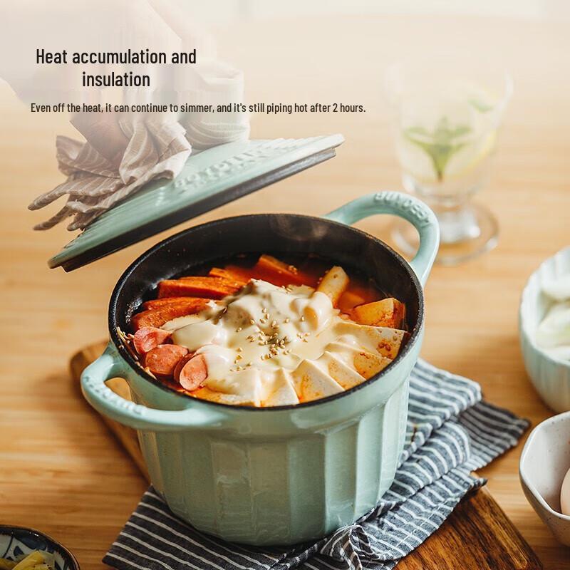 Buydeem 16cm Enamel Cast Iron Stew Pot