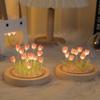Multicolor Tulip Night Light Glass Plastic Luminous Table Lamp Valentine's Day Gift