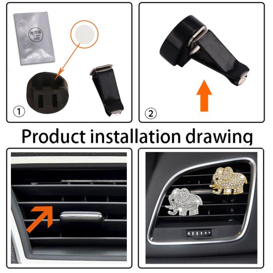 Автомобильный освежитель воздуха, вентиляционный зажим, роскошный горный хрусталь, сплав, слон, автоматическое украшение на выходе воздуха, диффузор для ароматерапии, аксессуары для салона автомобиля
