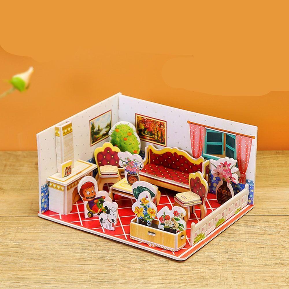 DIY 3D Paper Puzzle Room Paper Creative Nursery School