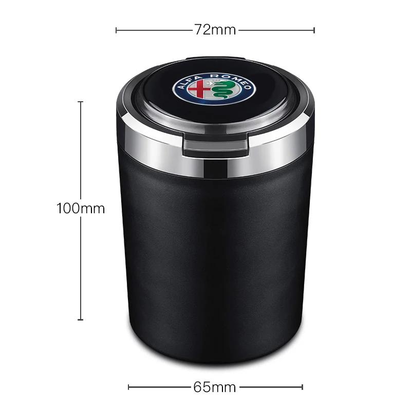 MQHWD1 Car Ashtray Cigarette Butt Holder Container Accessories For Alfa Romeo 156 159 147 4C 8C 166 Giulia Giulietta Mito Stelvio