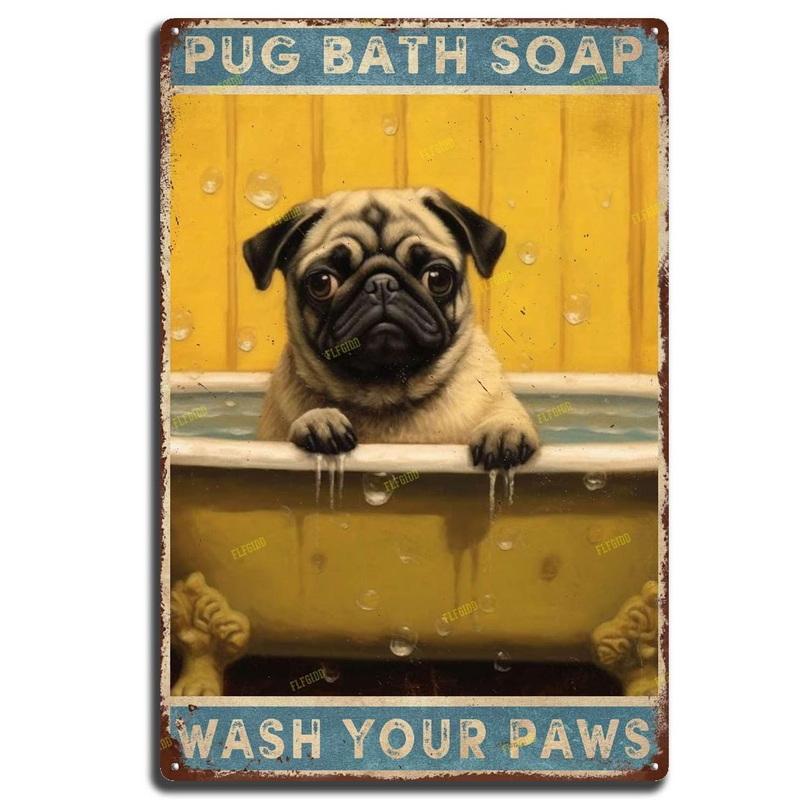 Ретро Металлические Жестяные Таблички Кот Собака Мыло для Ванны Мой Лапу Пузырьковые Постеры Винтажные Туалет Пещера Бар Дом Ванная Комната Настенные Декоративные Таблички