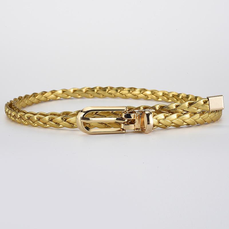 Женский декоративный плетеный пояс с узлом, маленький пояс карамельного цвета, простой и персонализированный ремень с пряжкой-клипсой