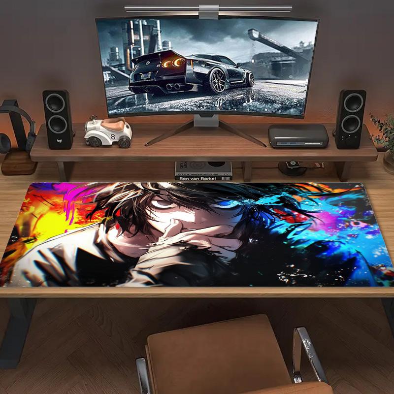 Death Note Anime Color Mouse Pad Large Gaming Table Cushion Non-slip Laptop Tablet Big Mousepad XXL Mat Mini PC Playmat With Lock edge