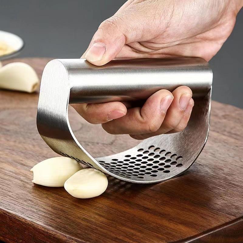 Stainless Steel Garlic Press Squeezer Manual Garlic Ginger Crusher Garlic Cutting Mince Tools Kitchen Gadgets
