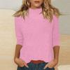 Women's Daily Casual 3/4 Sleeve Mid Solid Color Top