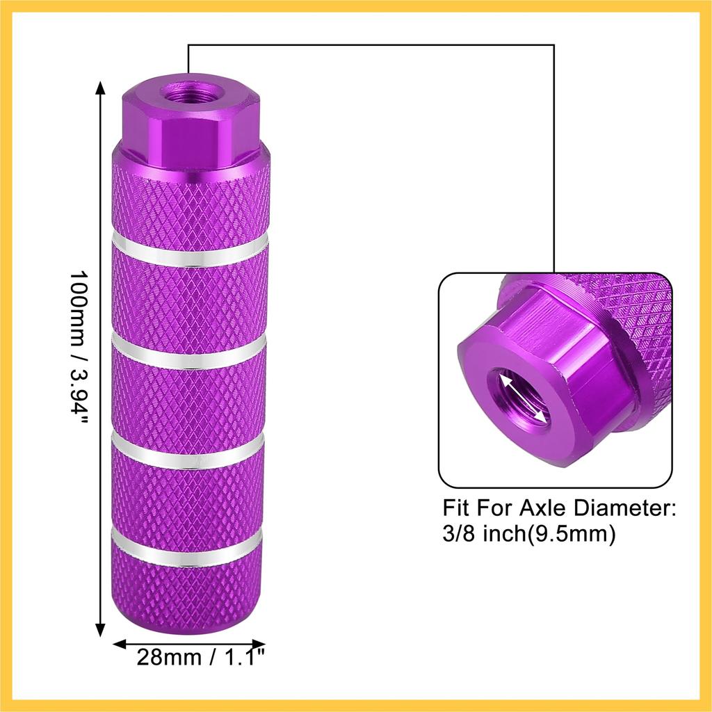 BULLSPANN Велосипедный набор подножек с алюминиевой осью, универсальная посадка для фиолетовых пег/подножек, 4, сплав, совместимость с 3/8", BMX/MTB/мини-велосипеды,