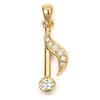 [M8981] - Позолоченный кулон «Музыкальные ноты» (восьмая нота) золотисто-белый - 27x7 мм