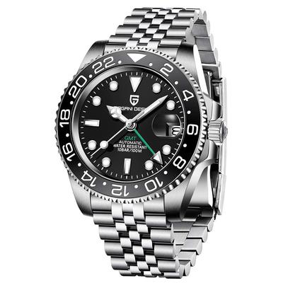 Часы GMT Hand Automatic Factory Сделано в Японии Механизм Diver Mechanical Корпус в комплекте Водонепроницаемый керамический безель Деловой деловой костюм