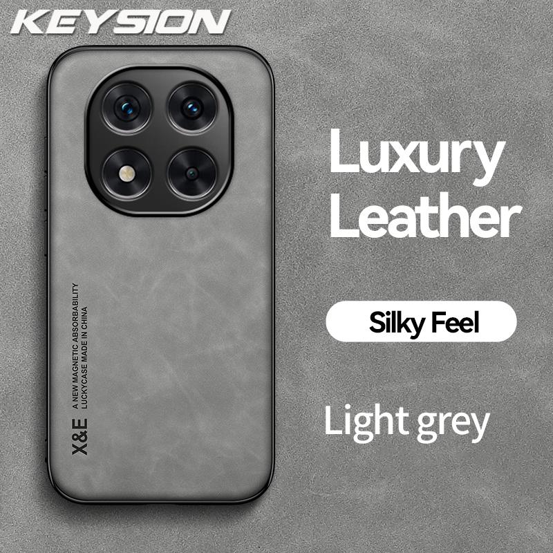 KEYSION Роскошный ретро чехол из ПУ кожи для Redmi Note 14 4G 14 Pro 5G Силикон+ПК Ударопрочный чехол для телефона для Redmi Note 14 Pro+ 5G