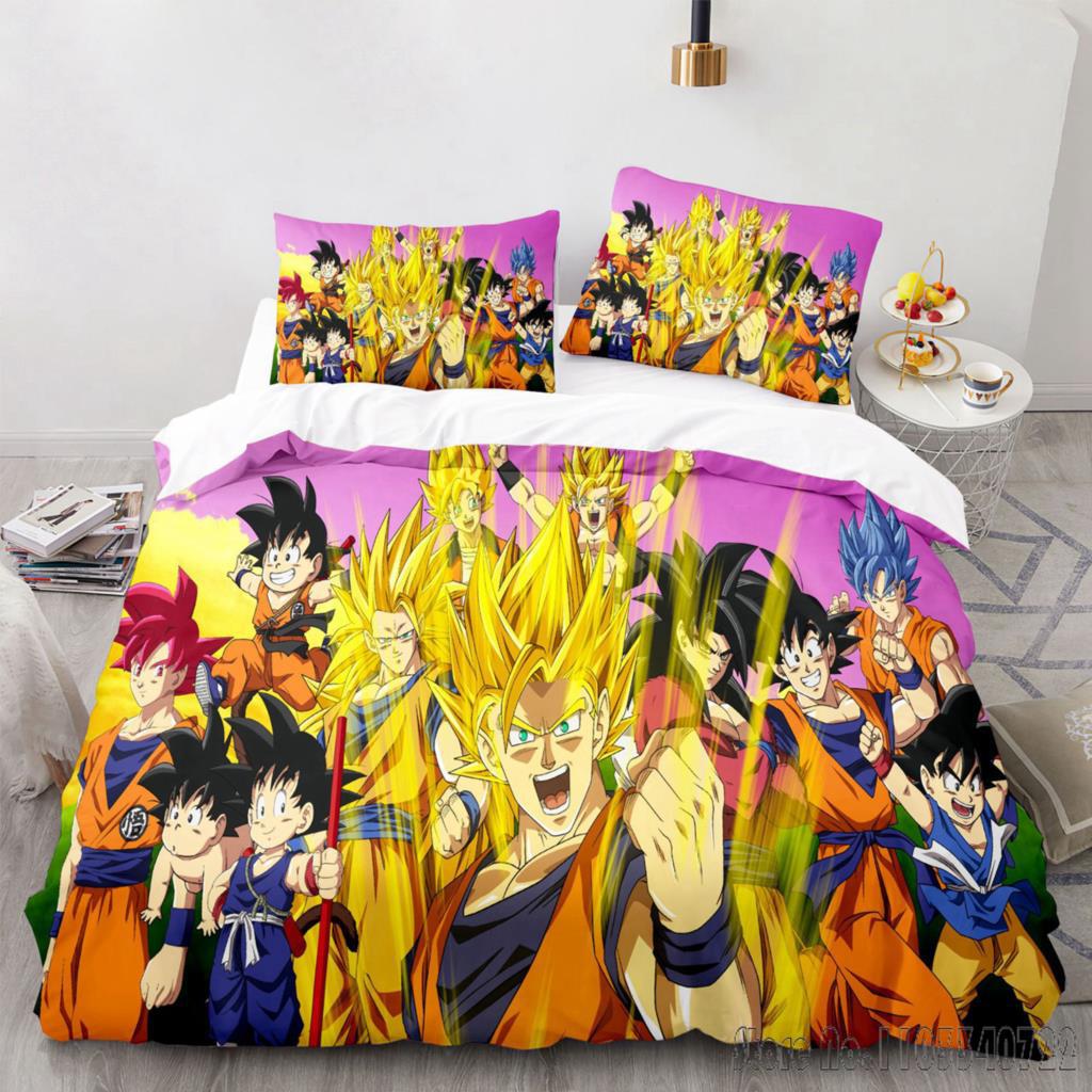 Пододеяльник Dragon Ball Аниме Гоку Комплект постельного белья Детские комплекты пододеяльников Постельное белье Твин Односпальный Кинг Детский Взрослый Подарок