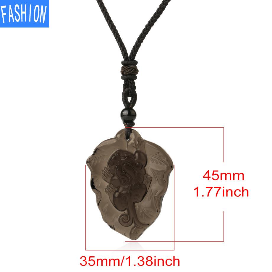 Кулон из натурального кристала с изображением лисы, обсидианового агата, индийского агата, регулируемое ожерелье