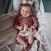 Милая улыбающаяся 19-дюймовая кукла Bebe Reborn Vivi, мягкое тканевое тело, имитация куклы-младенца, настоящая, как ручная работа, имплантированные волосы, кукла для новорожденных, кукла для взрослых