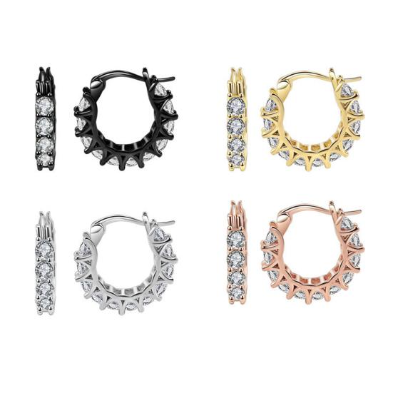 1 пара сережек-хаги с кубическим цирконием, U-образные, маленькие, контрастного цвета, полированные металлические серьги, серьги-гвоздики для хряща, повседневные украшения для свиданий и вечеринок