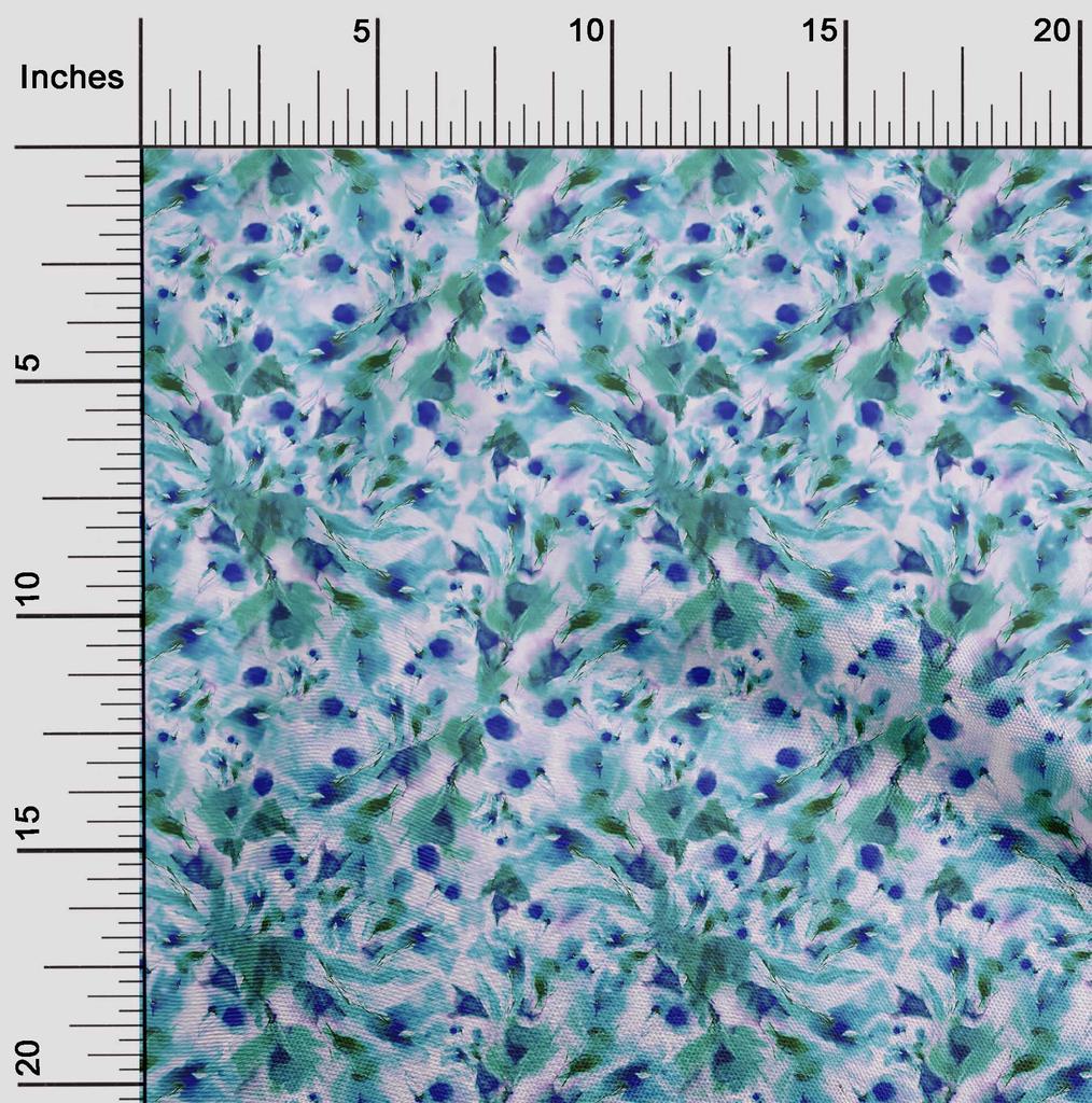 oneOone Хлопковая гибкая ткань Blue2 Абстрактная акварельная цветочная ткань для шитья Напечатанная ткань для рукоделия во дворе 40 дюймов