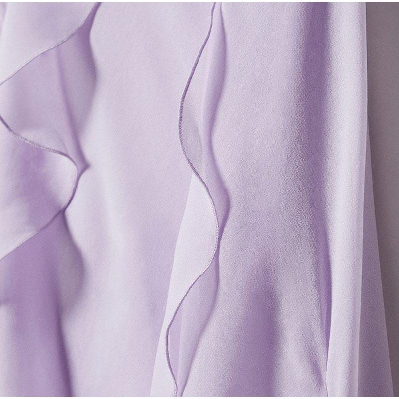 Ruffles Floral Backless V-neck Long Female Camisole Beach Dresses Summer Vacation Side Split Lady Robe