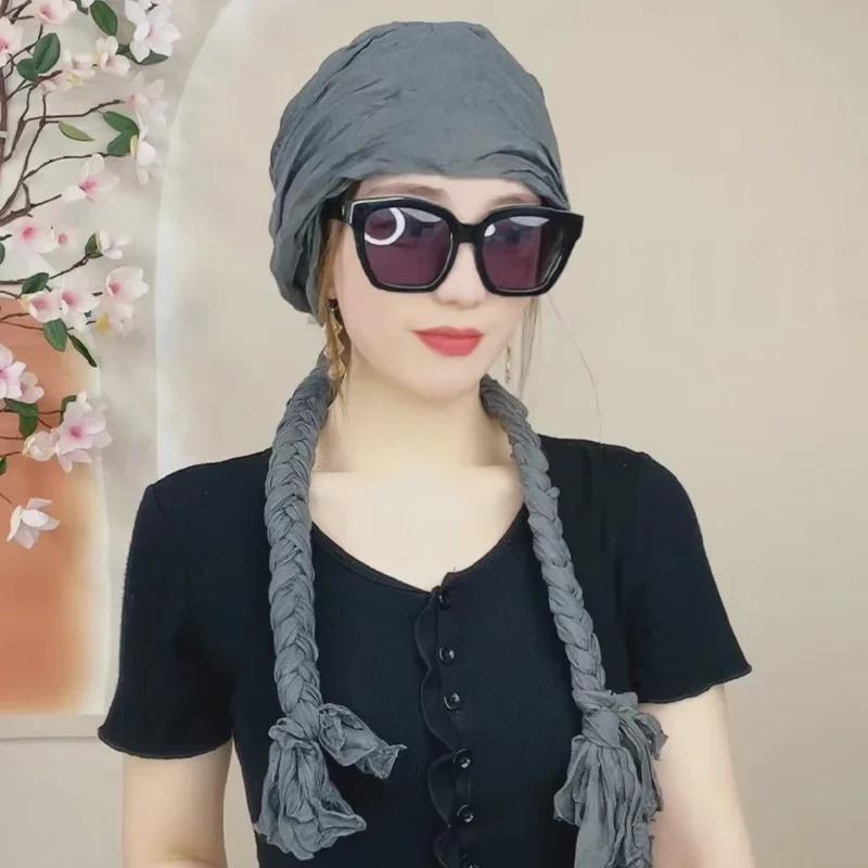 Плетеный платок для девочек, сотканный вручную - модный осенне-зимний воротник и повязка на голову