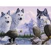 Полный 5D Diy Алмазная картина Животное Волк и Орел Мозаика Вышивка Крестом Домашний Декор Ручная работа