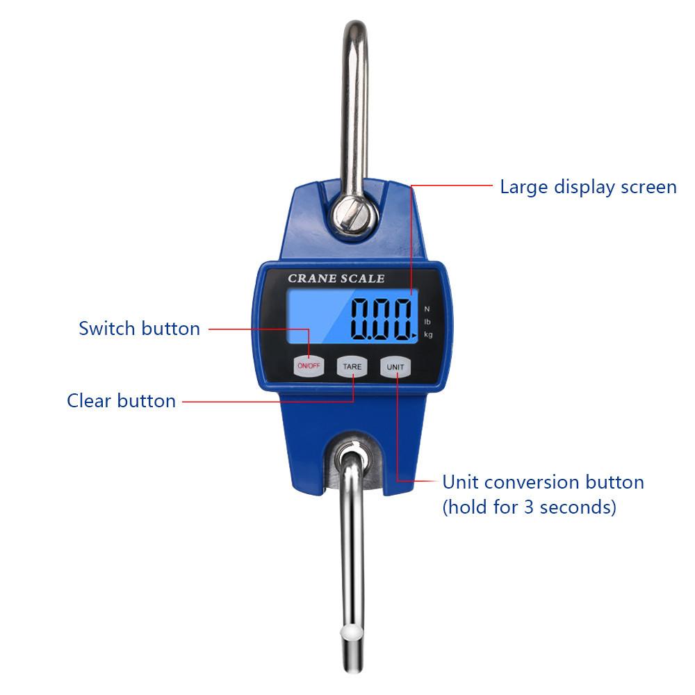 Портативные электронные подвесные весы из нержавеющей стали, крановые весы 300 кг, цифровые сверхмощные весы с подвесным крюком