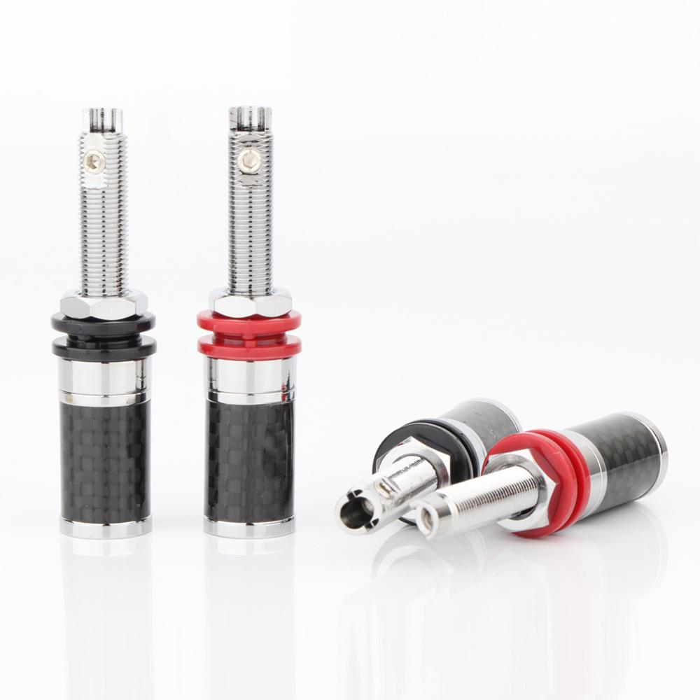 Клеммы для динамиков из углеродного волокна с родиевым покрытием из белого золота и гнезда