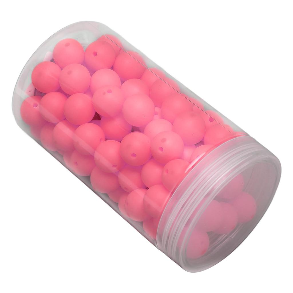 105 шт. 15 мм силиконовые бусины оптом круглые силиконовые бусины россыпью для изготовления браслетов, ожерелий, брелоков, детско-розовый