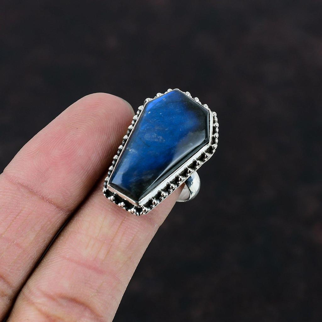 Кольцо с лабрадором, кольцо ручной работы из натурального драгоценного камня, кольцо из стерлингового серебра 925 пробы, регулируемое кольцо, обручальное кольцо, ювелирные изделия из лабрадорита, подарки для женщин