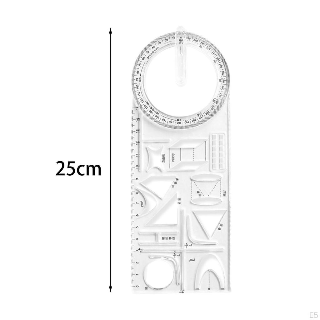 Geometric Ruler Drawing Template Measuring Plastic Draft Rulers for School