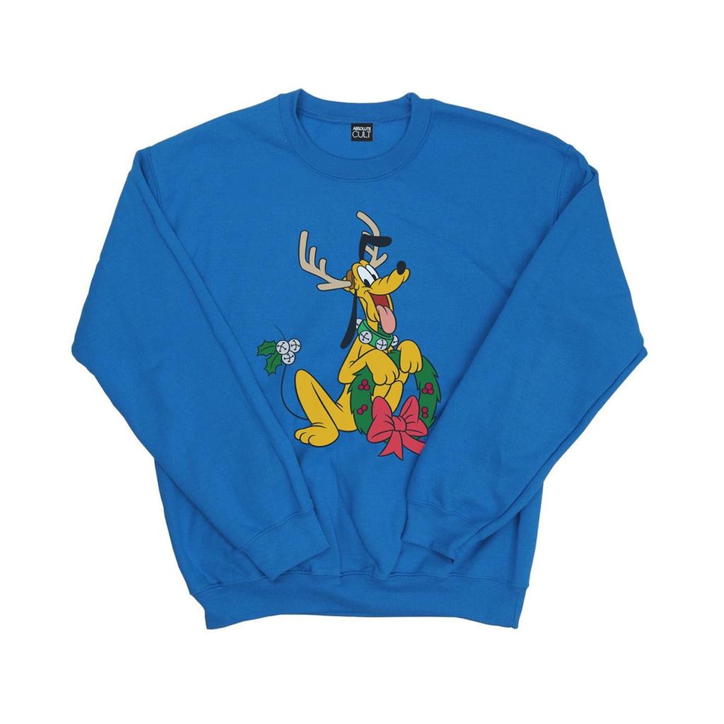 Disney Mens Pluto Christmas Reindeer Sweatshirt