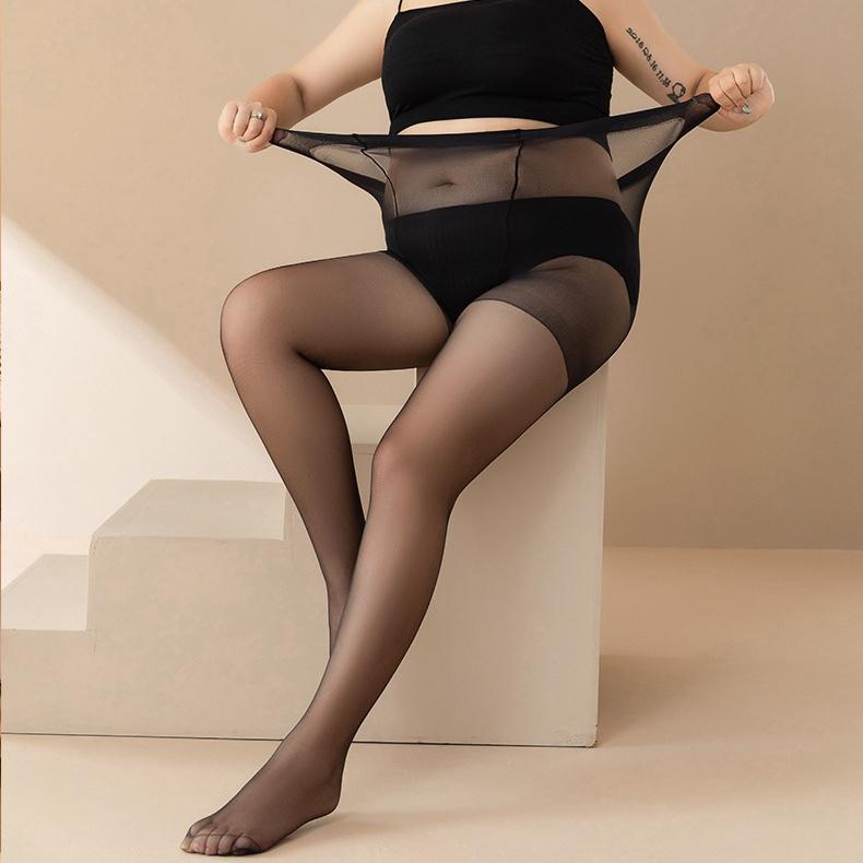 15D ультратонкие женские колготки большого размера с открытым шаговым швом, нижнее белье с высокой талией, колготки большого размера 100 кг для офисной вечеринки