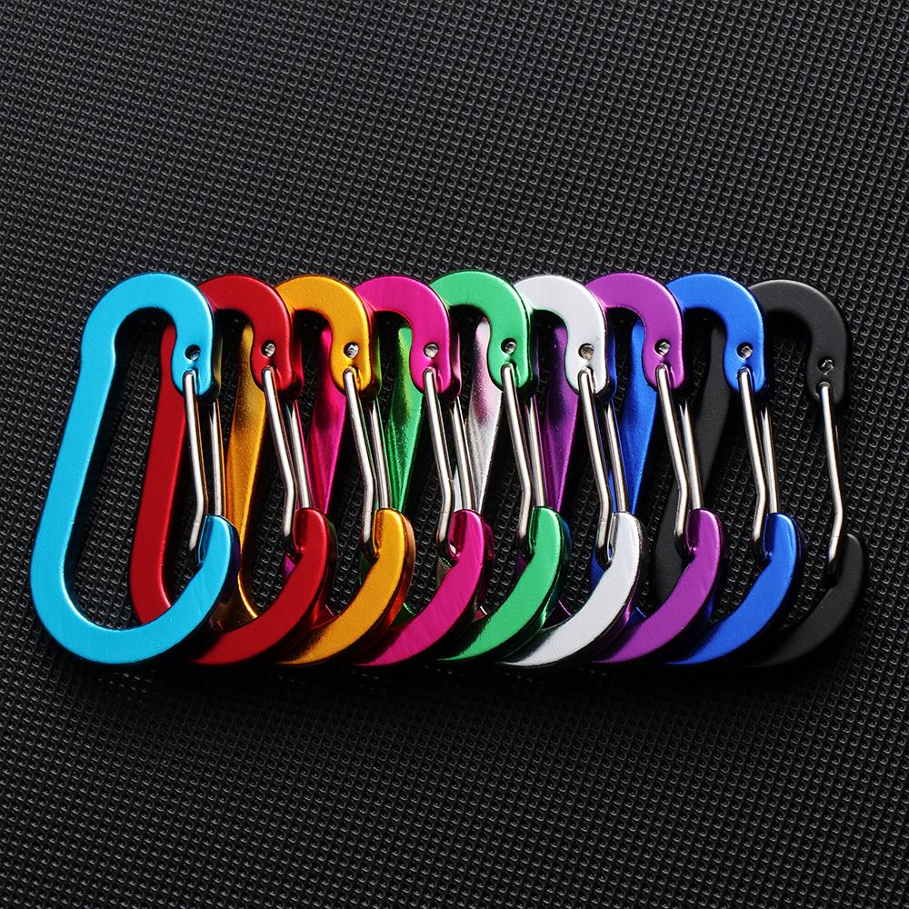 5pcs Multi-Use Aluminum Alloy Outdoor Backpack Fishing Hook Snap Clip Lock Buckle Keychain