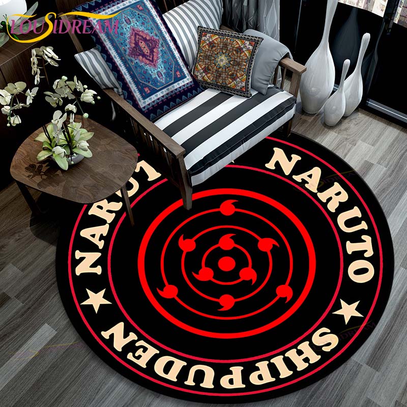 Ковер для гостиной, детские круглые коврики с рисунком Наруто с 3D рисунком для журнального столика, домашний детский напольный ковер, противоскользящий