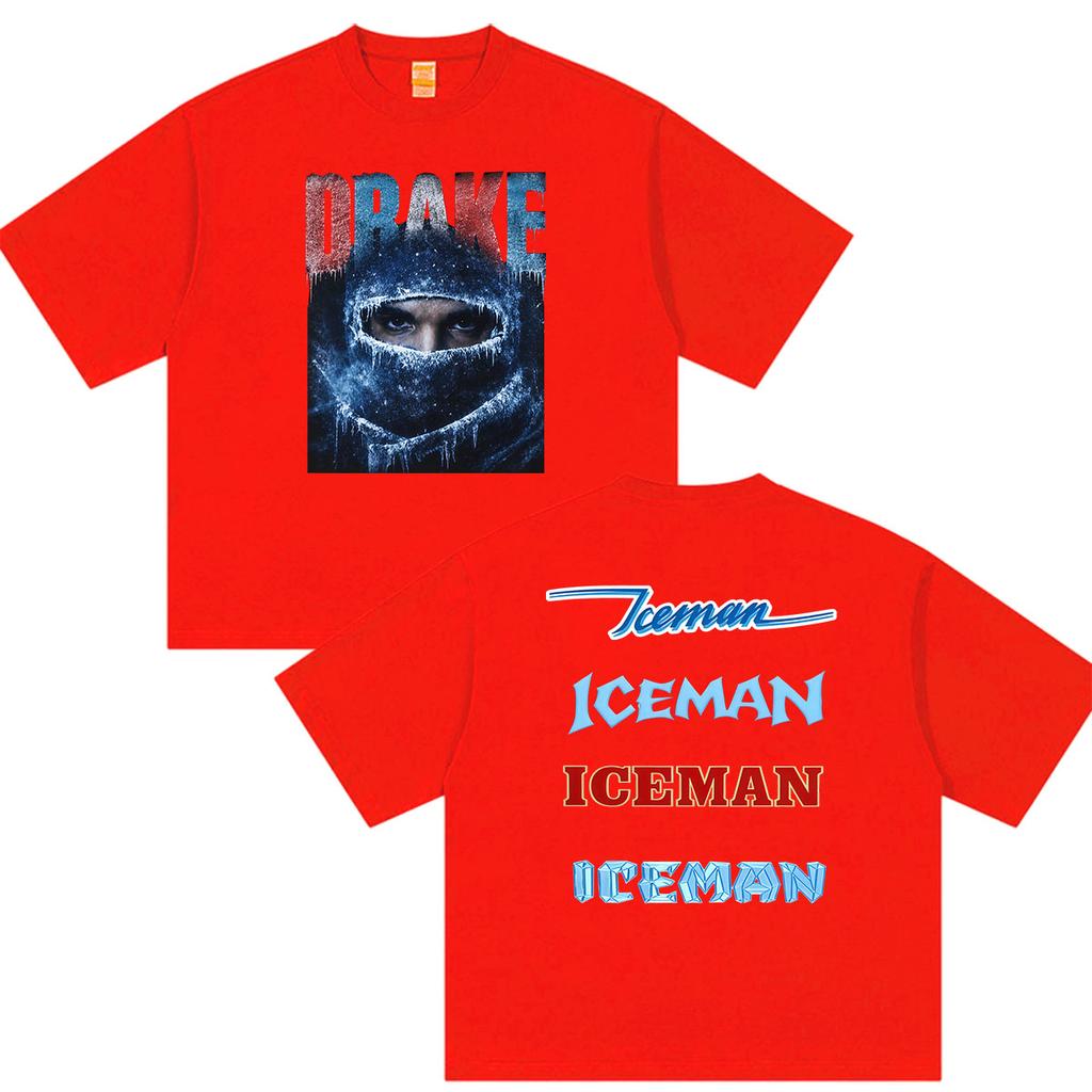 Мужская футболка с графическим принтом альбома Iceman рэпера Дрейка, винтажная, с коротким рукавом, хлопковая, для стритвира, подарки для фанатов