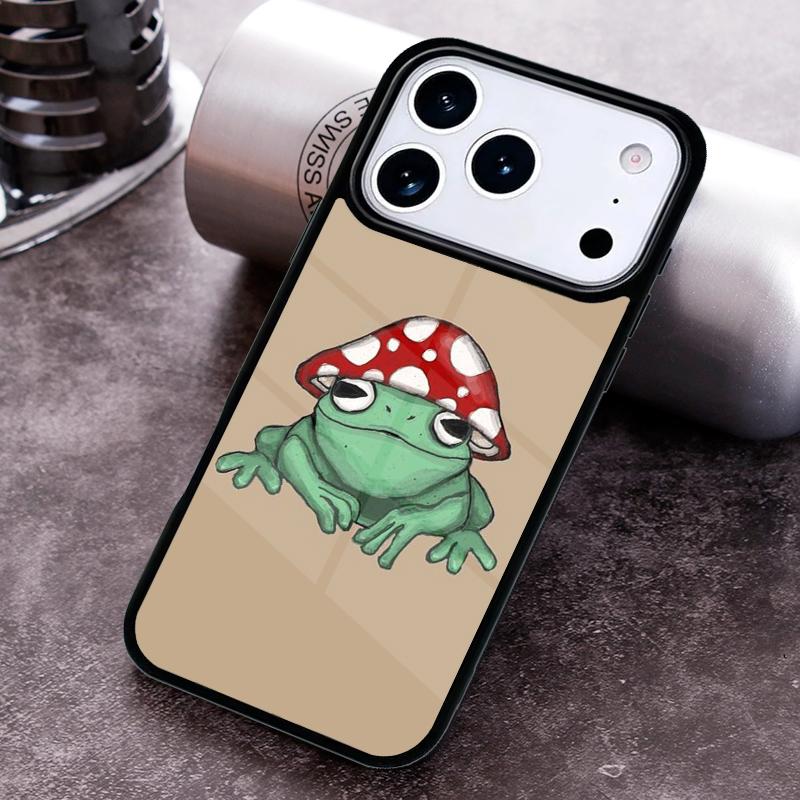 Мятно-зеленый Чехол-гриб с лягушкой для iPhone 17 16 15 Pro Max Air 14 13 12 11 Plus Ударопрочный Capa Чехол
