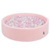 Мягкая яма для шариков круглая 120х30см/300 шариков Шарики 7см для детей, розовые:пудра розово-жемчужно-прозрачная