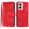 For Motorola Moto G85 5G/Motorola Edge 50 Fusion 5G Wallet Case Line Imprinted PU Leather Phone Cover with Strap