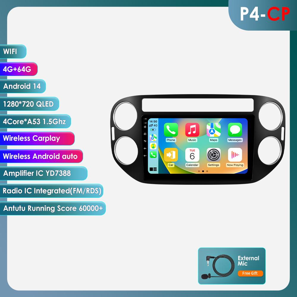 Автомагнитола для Volkswagen Tiguan 1 NF 2006-2016 Беспроводной Carplay Авторадио DSP 4G WIFI RDS 6115 GPS-Навигация Стерео Интеллектуальные Системы