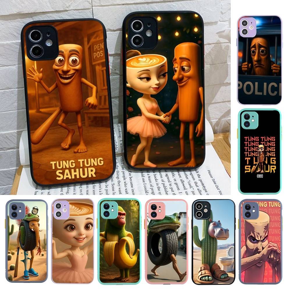 Чехол для телефона Tung Tung Tung Sahur для iPhone 14 X XR XS 7 8 Plus 11 12 13 Pro MAX 13mini Матовый ударопрочный чехол