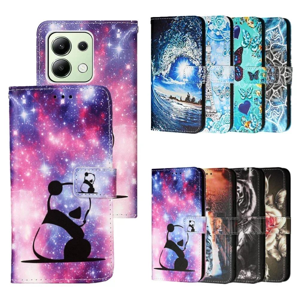 Милый painted PU-кожаный чехол-книжка на For Xiaomi 13T 12T 11T 11 Lite 5G NE Civi 3 2 1S 11 Ultra Poco C40 Кошелек Подставка Обложка-книга