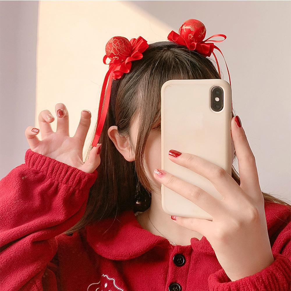 Retro New Year Gift Red Festivel Headband Head Buckle Tassel Head Hoop Peking Opera Headwear