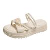 Fairy Wind Slippers Outer Wear Female Summer 2025 New Pearl Design Lace Gentle Thick Bottom Two Wear One Word Sandals