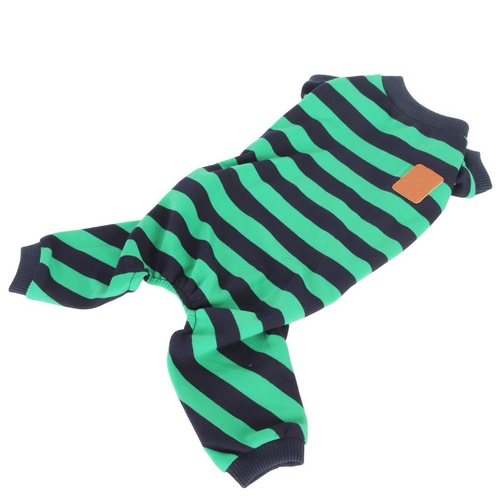 Striped Dog Pajamas Stylish Cute Stretchy Breathable 4 Legged Pet Pajamas for Home Daily Wear XL