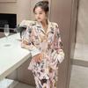 Pajamas Two-piece Set Women's Pajamas Printed Cartoon Cat Long-sleeved Trousers Home Pajamas