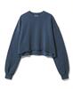 REBRENNER Pigment Cutoff Oversized Crop Sweatshirt Charcoal
