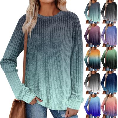 Женский зимний топ с круглым вырезом из легкого хлопка с начесом и принтом в стиле колор-блок