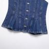 2025 Spring Women's Fashion: European & American Style Denim Bustier Top